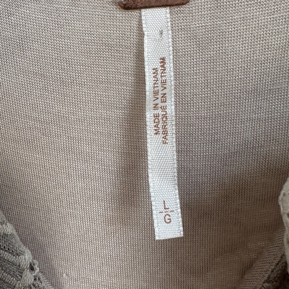 FREE PEOPLE Beige Oatmeal Lace Stretch Mini Dress Excellent Condition, Size L - Picture 4 of 16